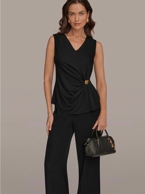 Donna Karen New York Women's V-Neck Sleeveless Top